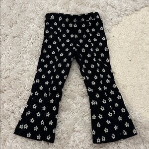 ZARA Floral Black and White Pants